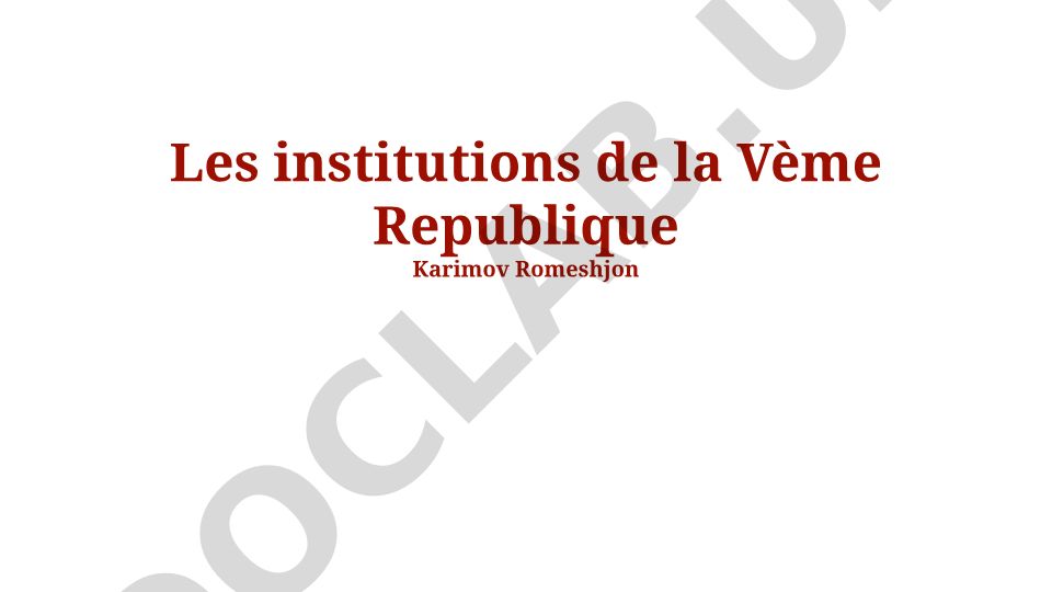 Fransiyaning Beshinchi Respublika institutlari