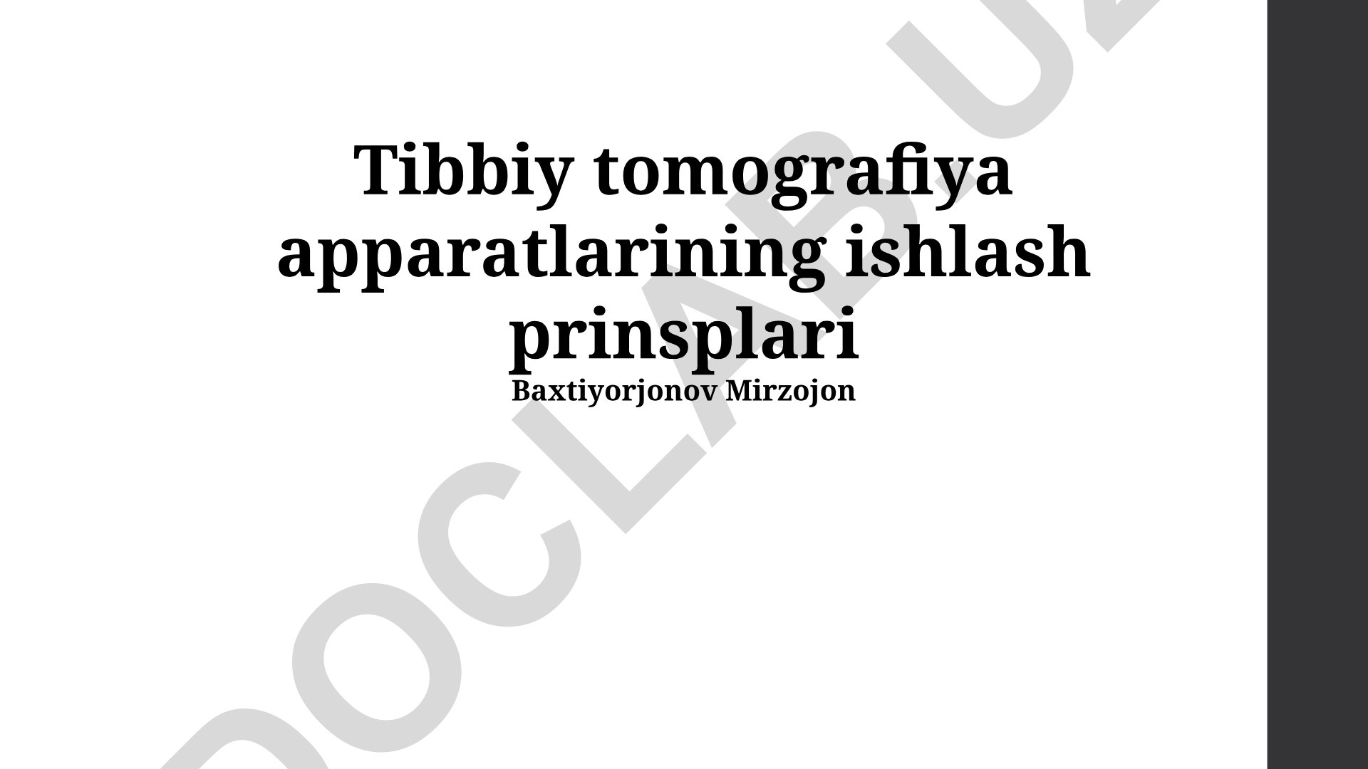 Tibbiy tomografiya apparatlarining ishlash prinsiplari