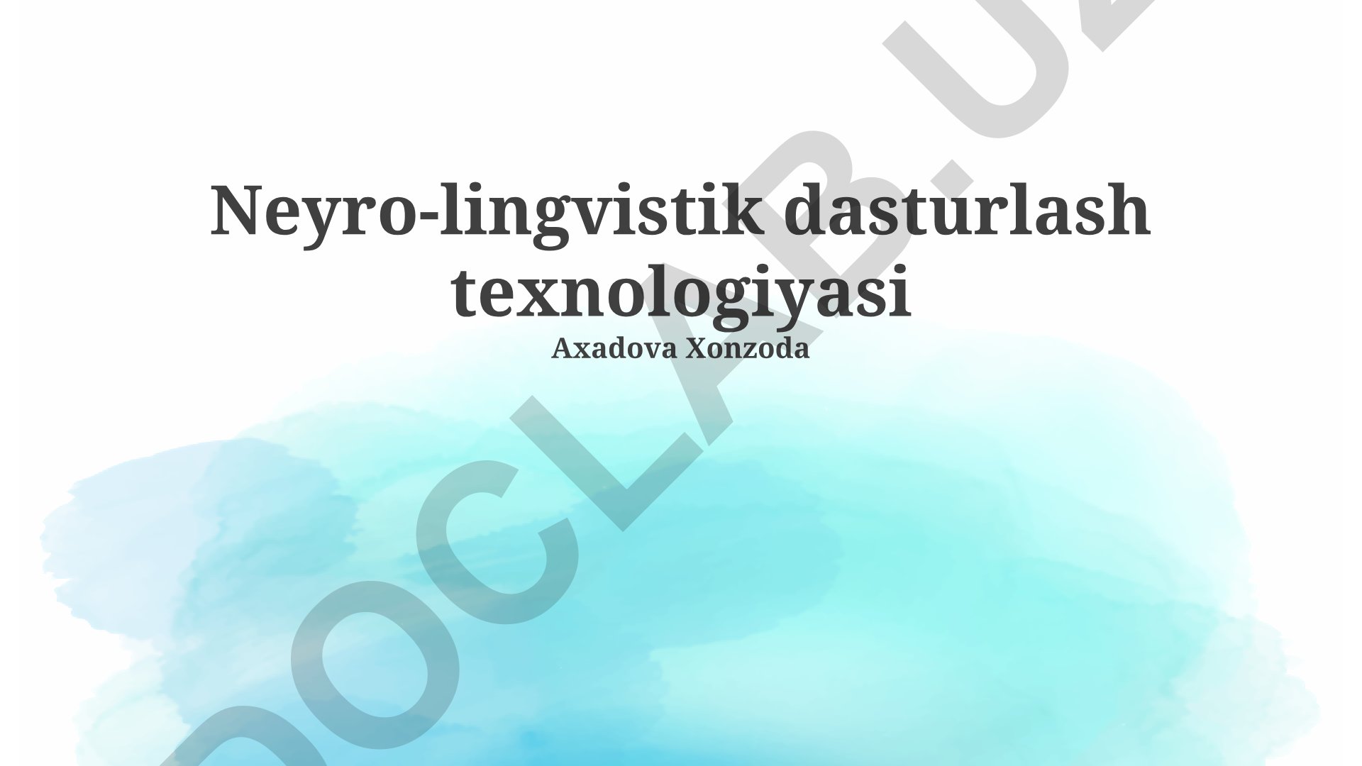 Neyro-lingvistik dasturlash texnologiyasi