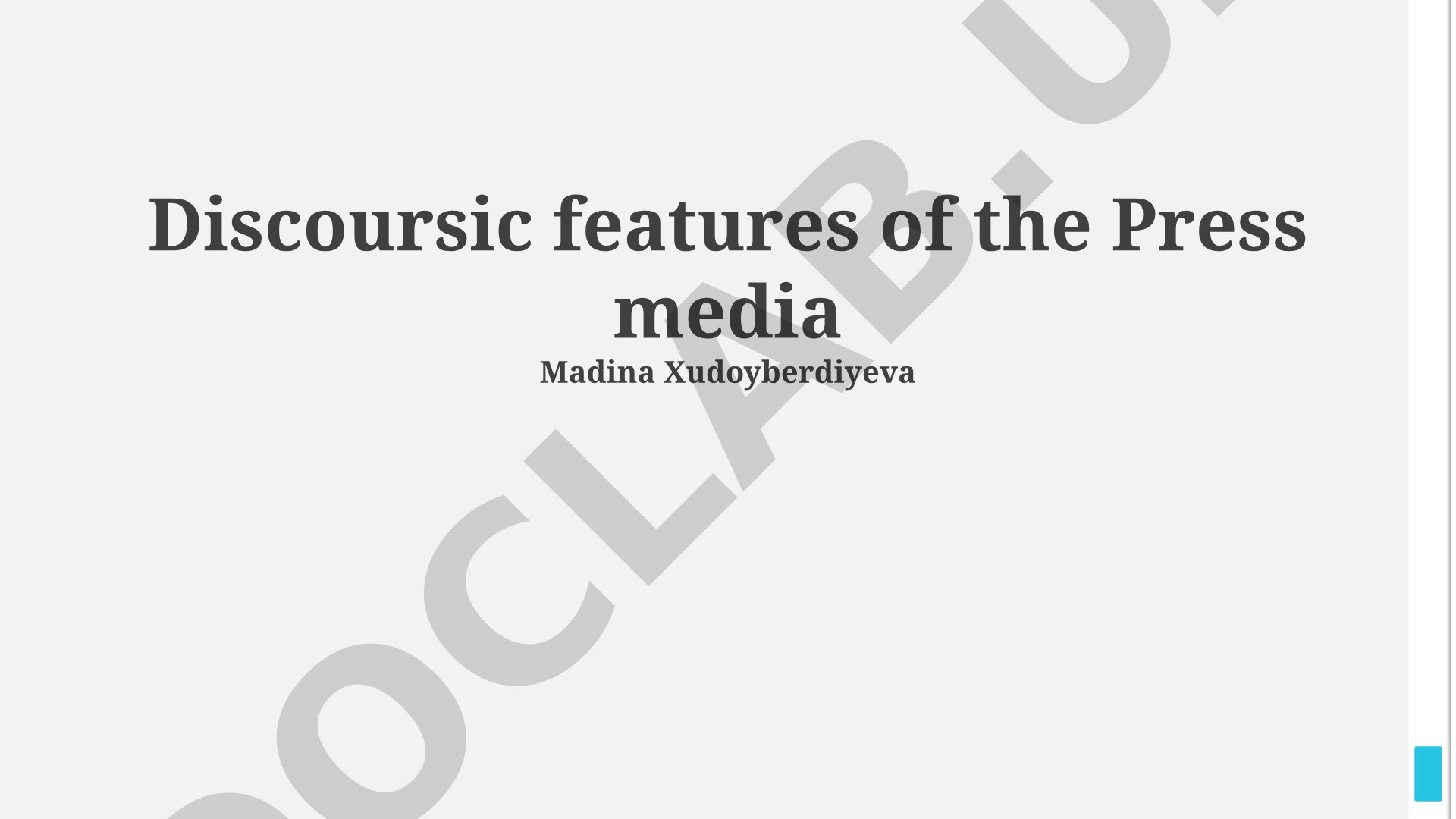 Discoursic features of the Press media