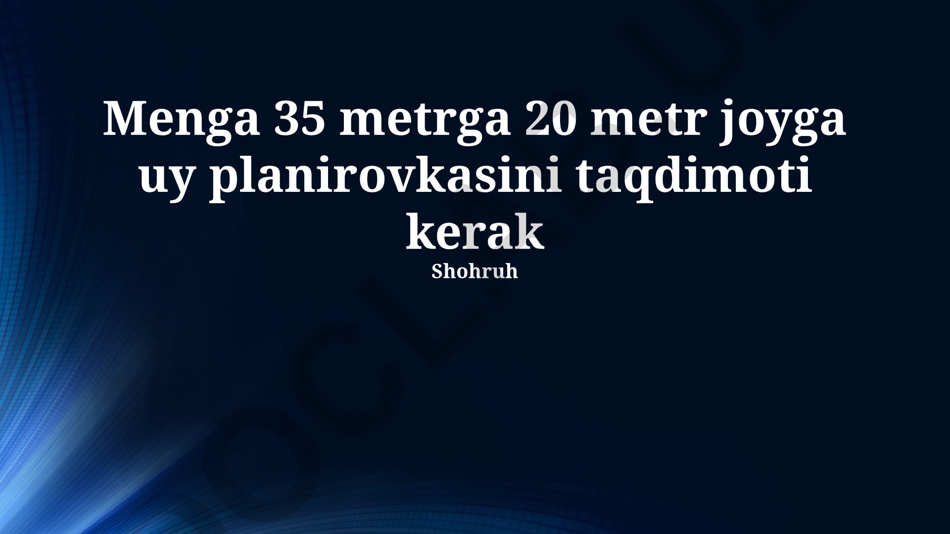 35x20 metrlik maydonda 3 yotoq xonali uy loyihasi
