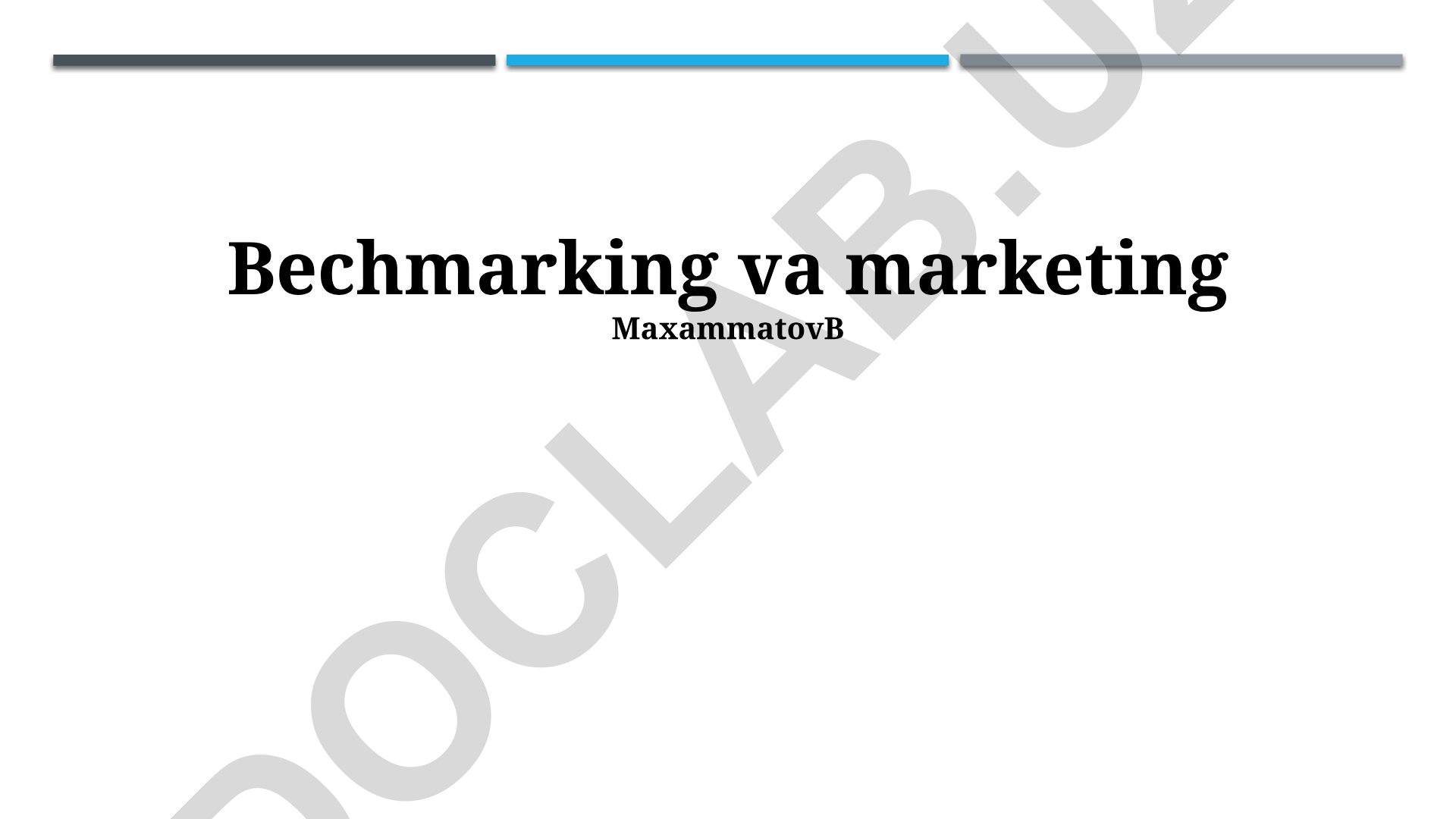 Bechmarking va marketing