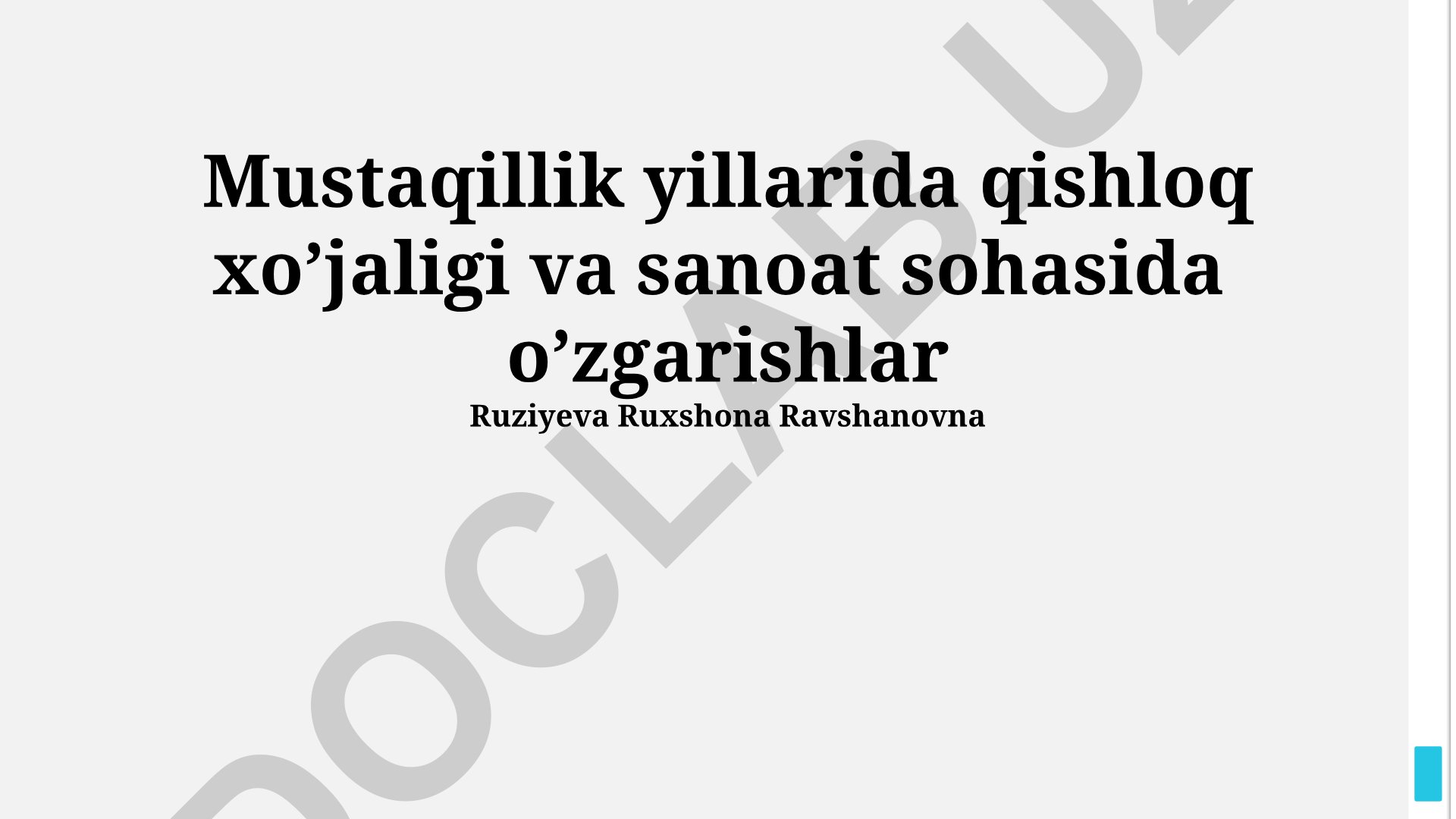 Mustaqillik yillarida qishloq xo'jaligi va sanoat sohasida o'zgarishlar
