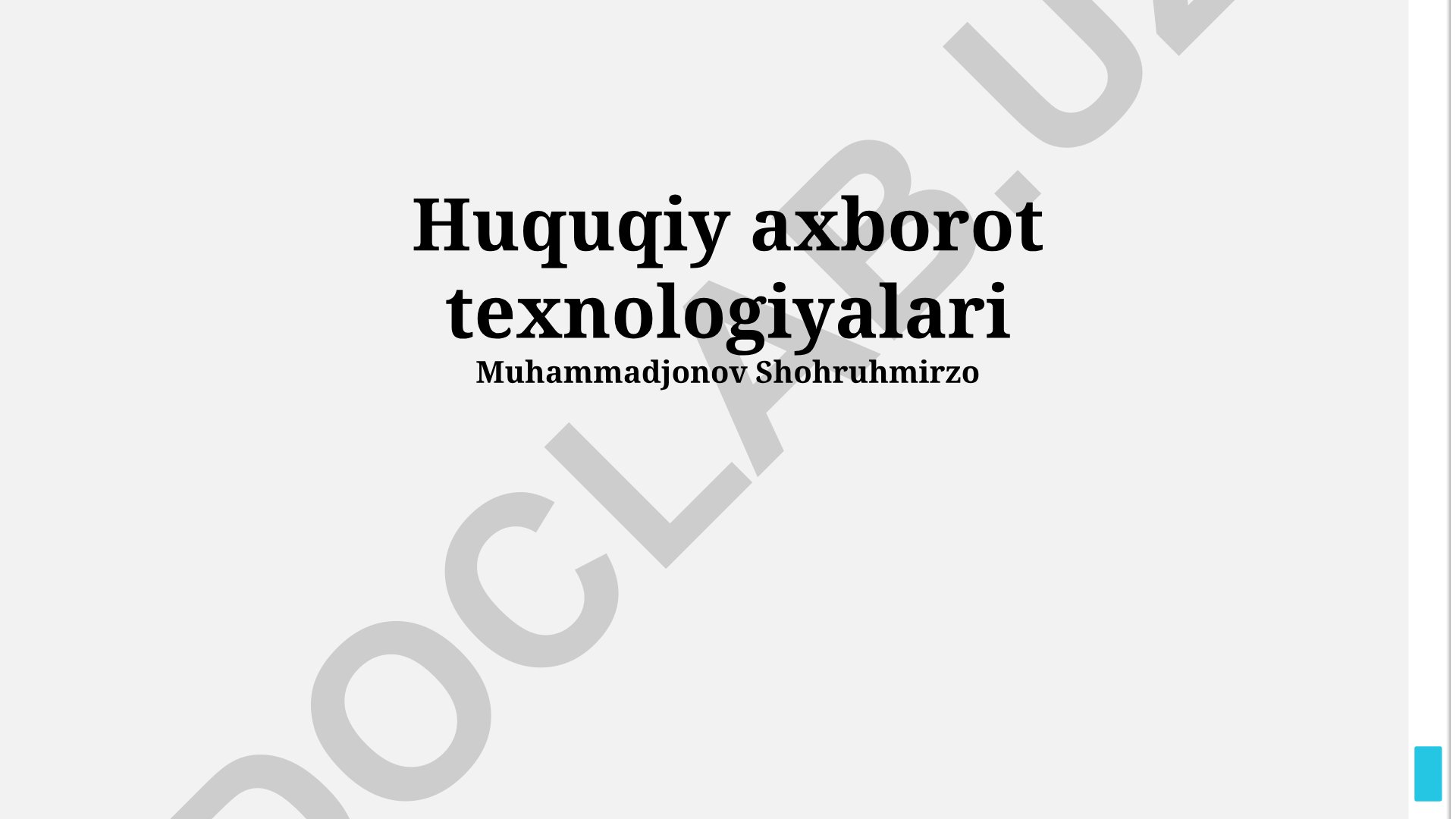 Huquqiy axborot texnologiyalari va ularning kelajagi