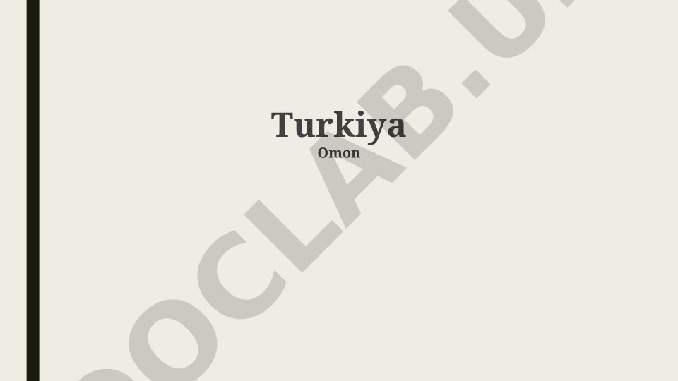 Turkiya tarixi, geografiyasi, iqtisodiyoti va siyosati