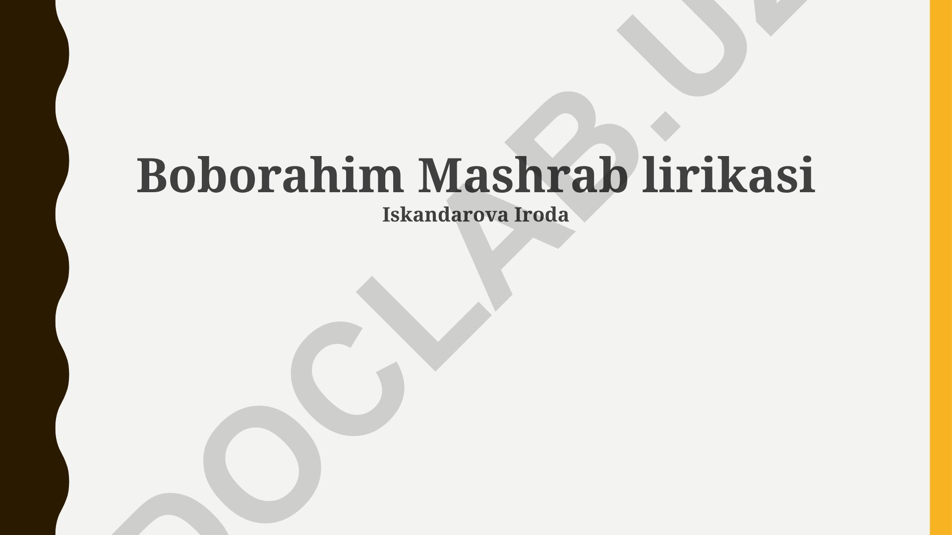 Boborahim Mashrab lirikasi va qo'lda tarjima usullari