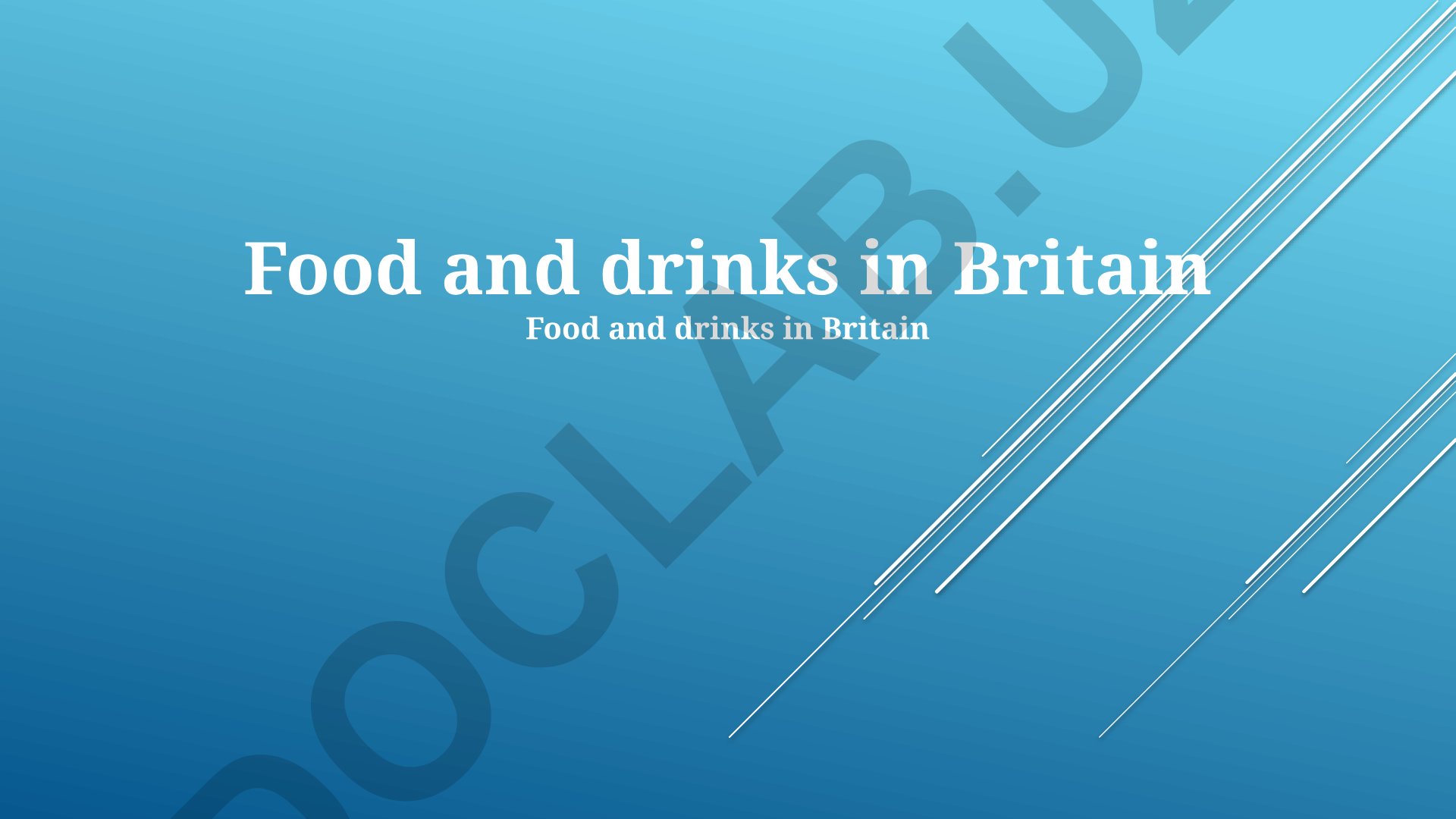 Food and drinks in Britain