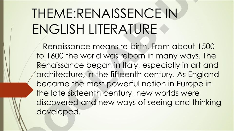 Renaissance in English Literature