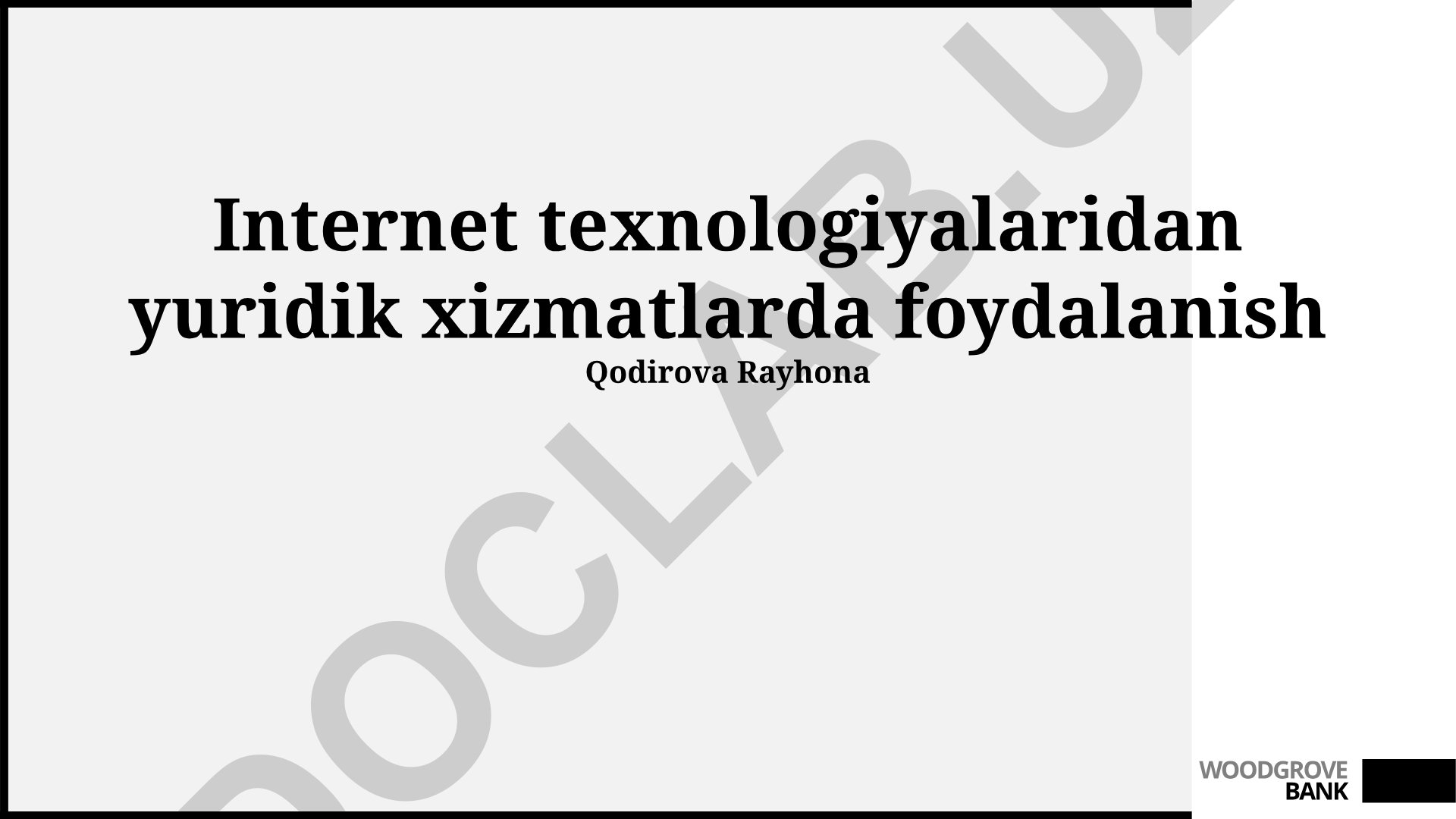 Internet texnologiyalaridan yuridik xizmatlarda foydalanish