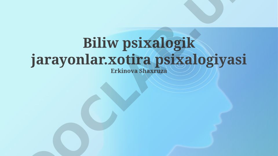 Xotira psixologiyasi: tushunchalar, jarayonlar va turlari