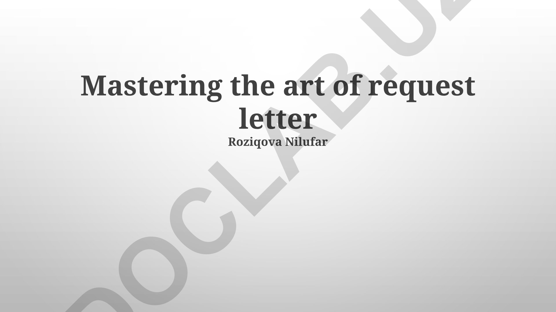 Mastering the art of request letter
