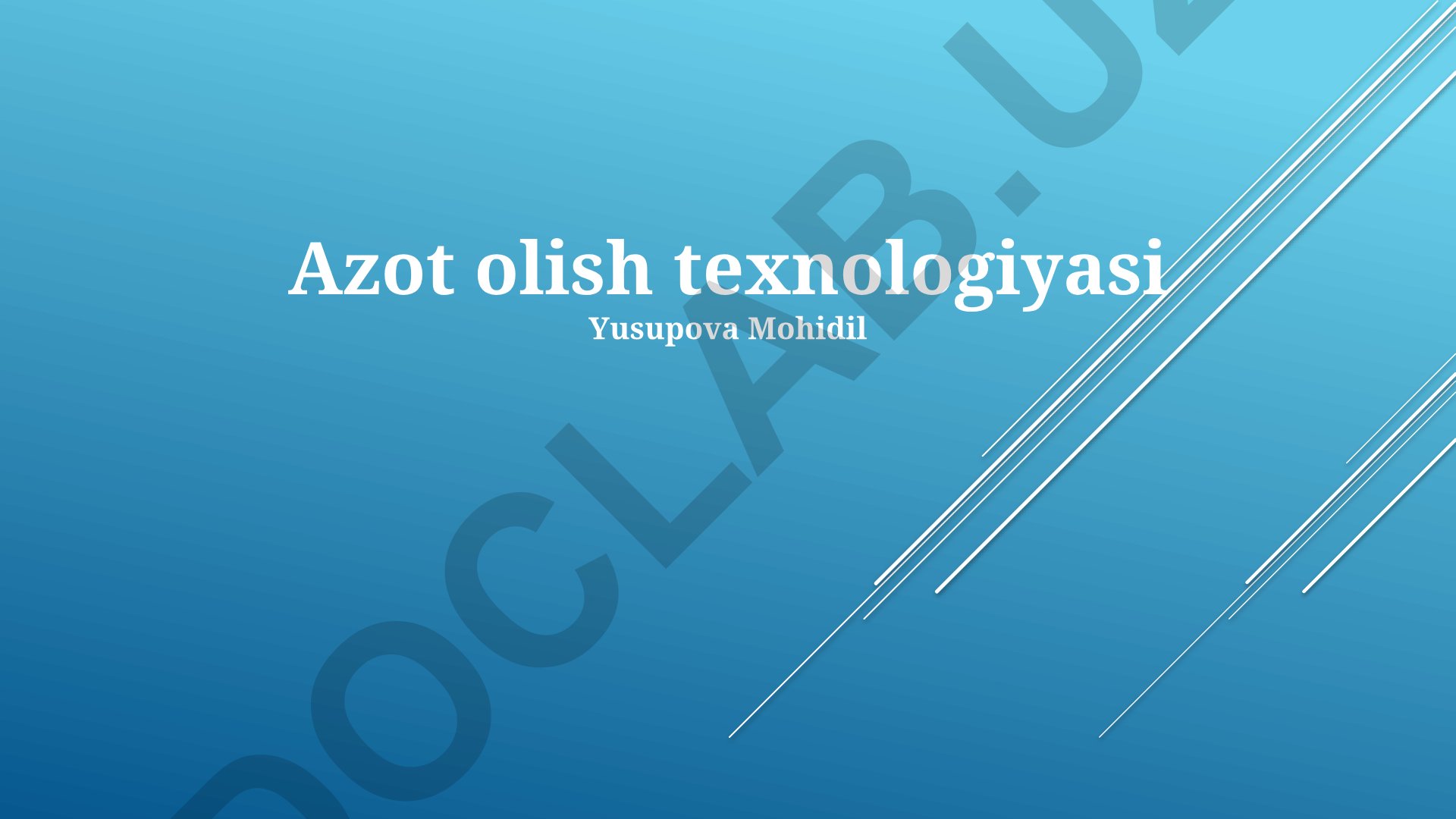 Azot olish texnologiyasi va kelajak perspektivalari