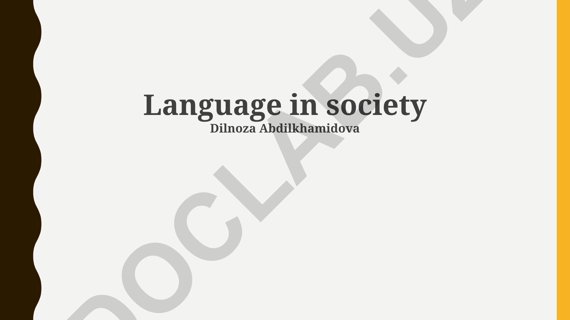 Language in society