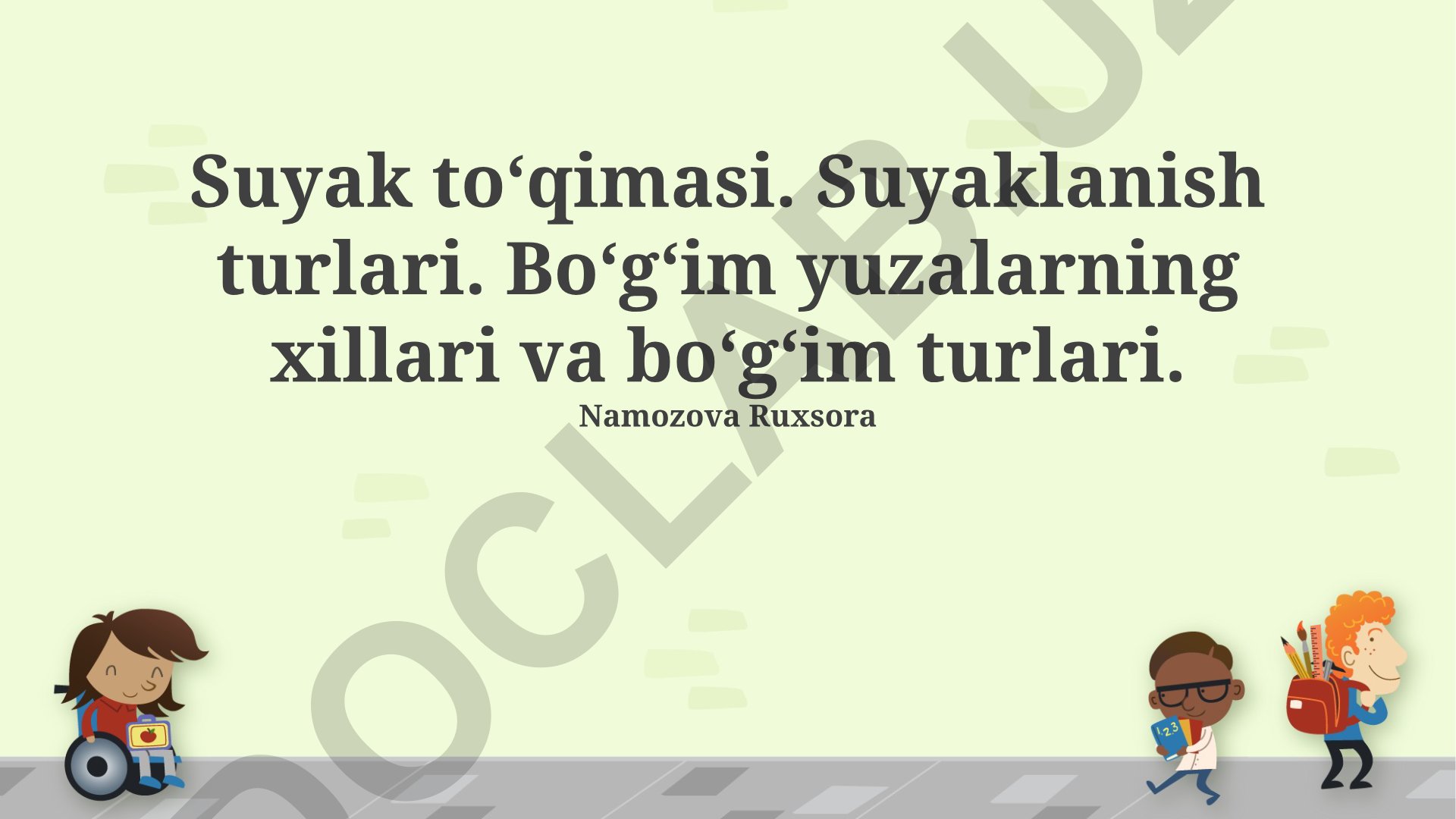 Suyak to'qimasi, suyaklanish turlari va bo'g'imlar