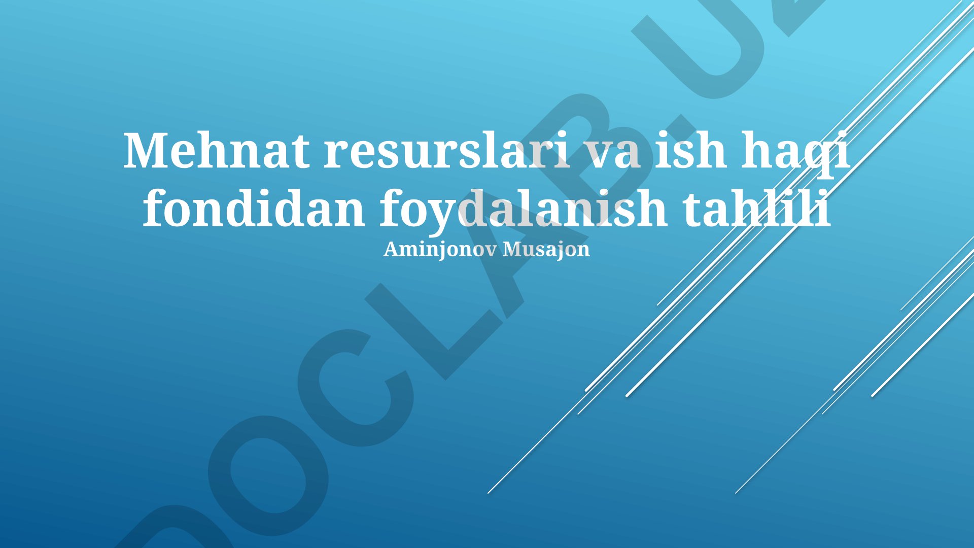 Mehnat resurslari va ish haqi fondidan foydalanish tahlili