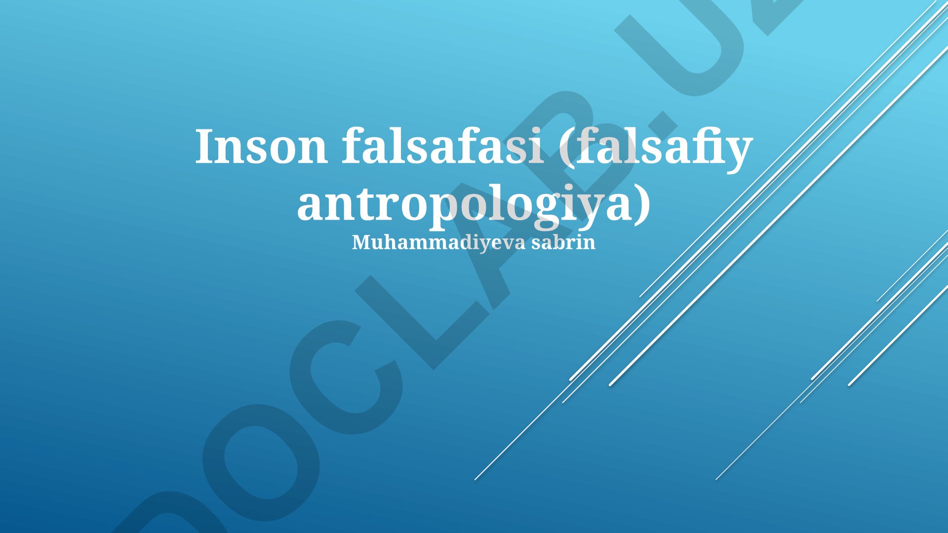 Inson falsafasi (falsafiy antropologiya) va gender tengsizligi