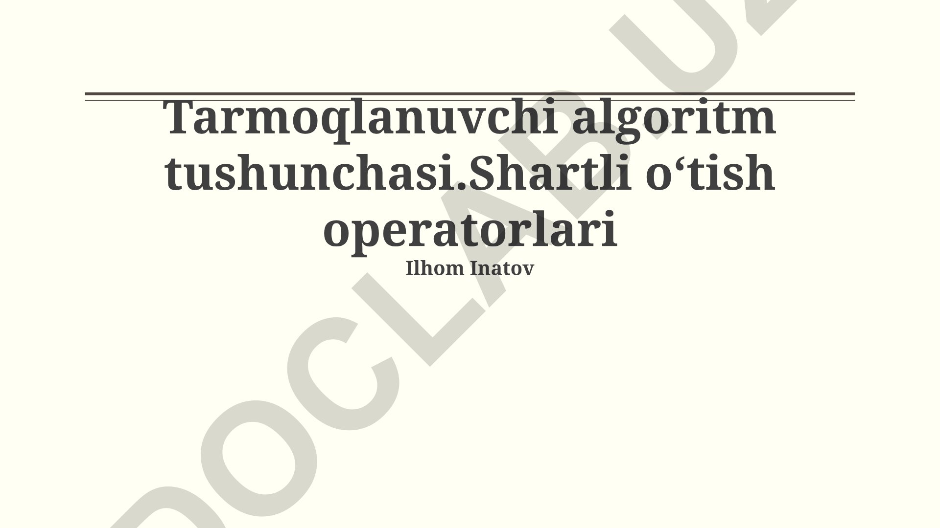 Rekursiya va shartli operatorlarning tarmoqlanuvchi algoritmlarda qo'llanilishi