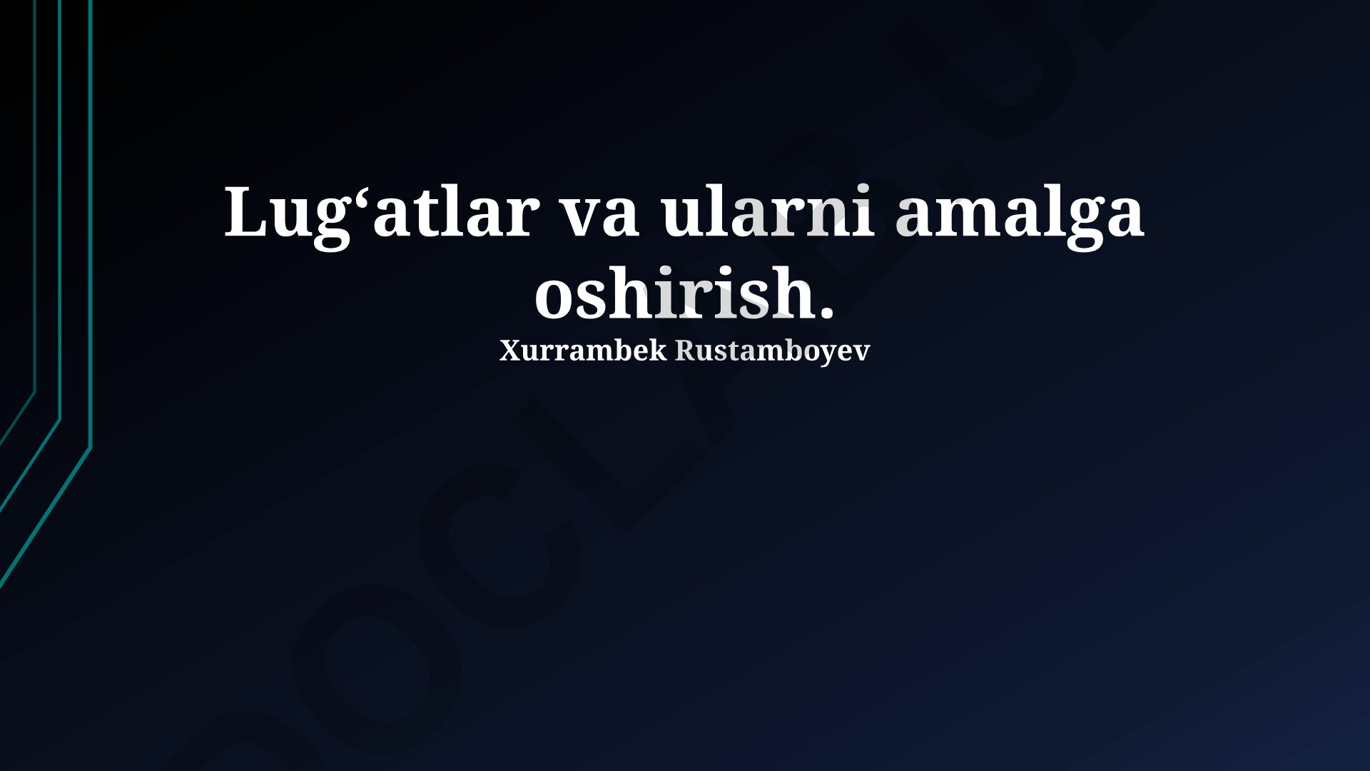 Lug'atlar va ularni amalga oshirish
