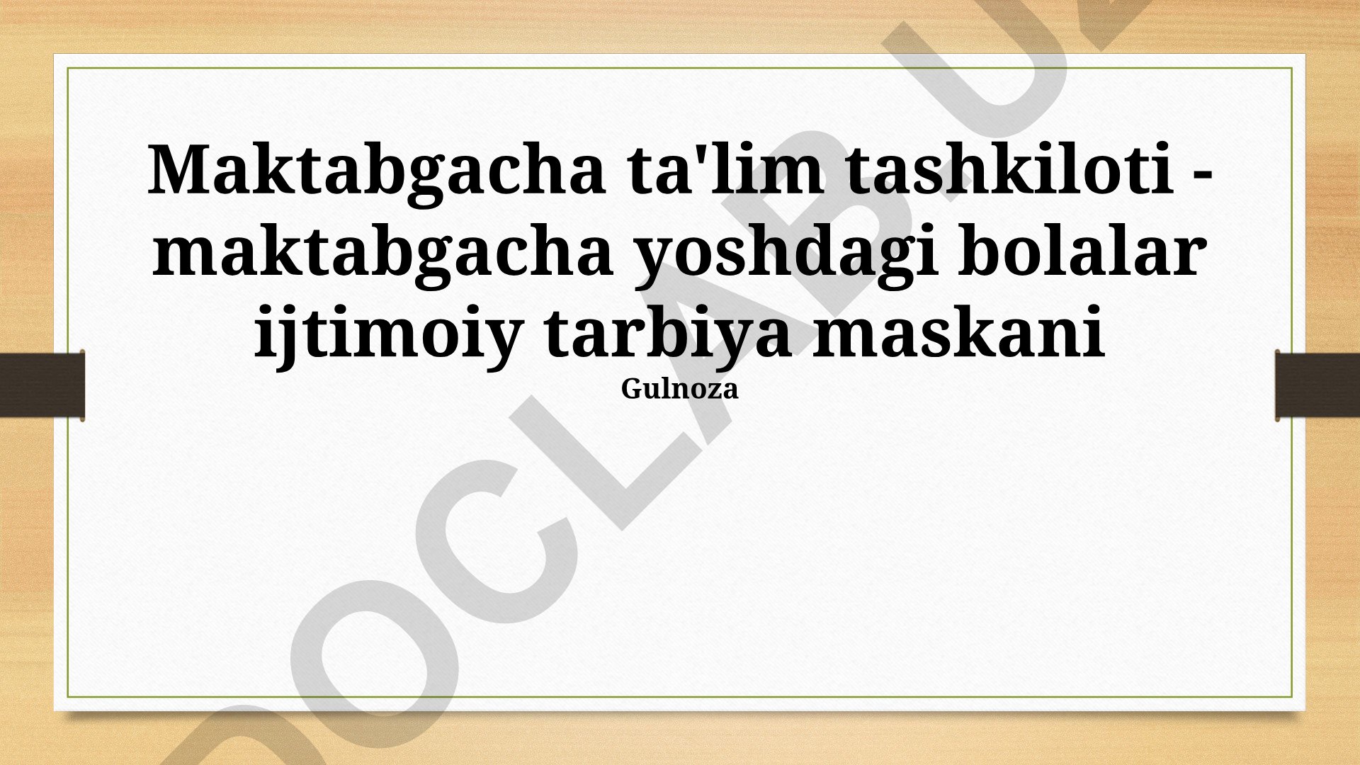 Maktabgacha ta'lim tashkilotida bolalarning ijtimoiy rivojlanishi