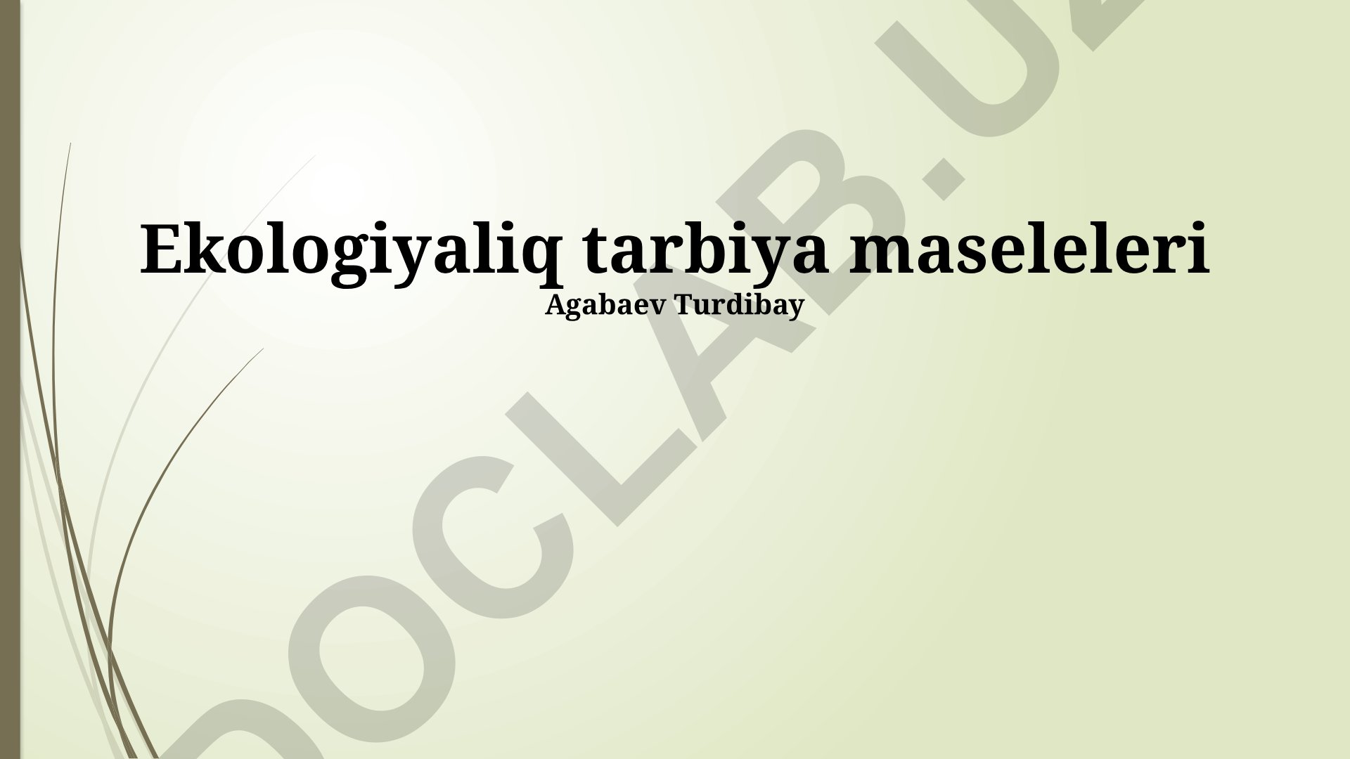 Ekologiyalıq tárbiyanıń tiykarǵı máseleleri hám rawajlandırıw perspektivaları