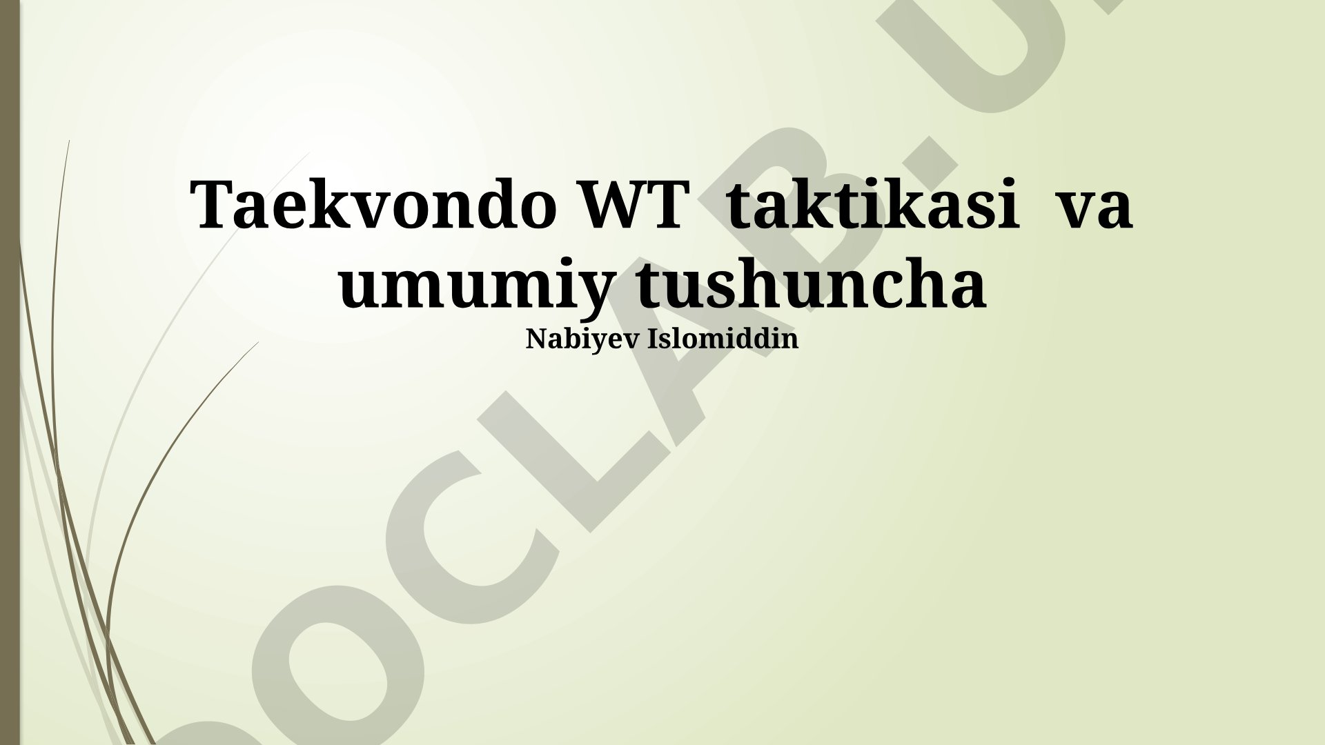 Taekvondo WT taktikasi va umumiy tushuncha
