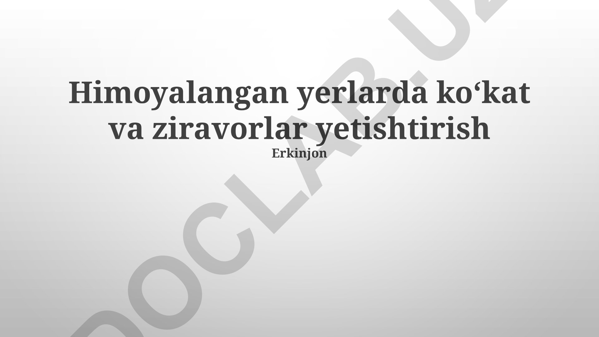 Himoyalangan hududlarda ko'kat va ziravorlar yetishtirish texnologiyalari
