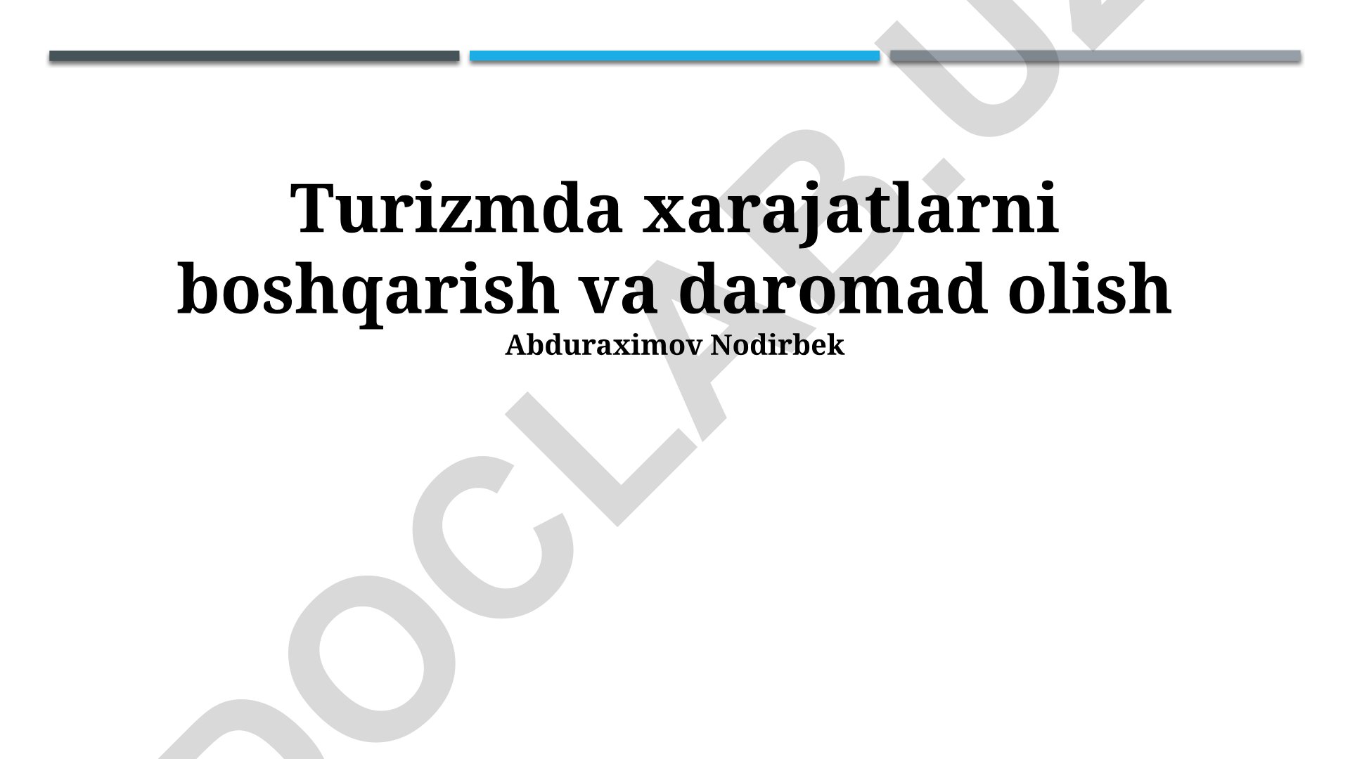 Turizmda xarajatlarni boshqarish va daromad olish