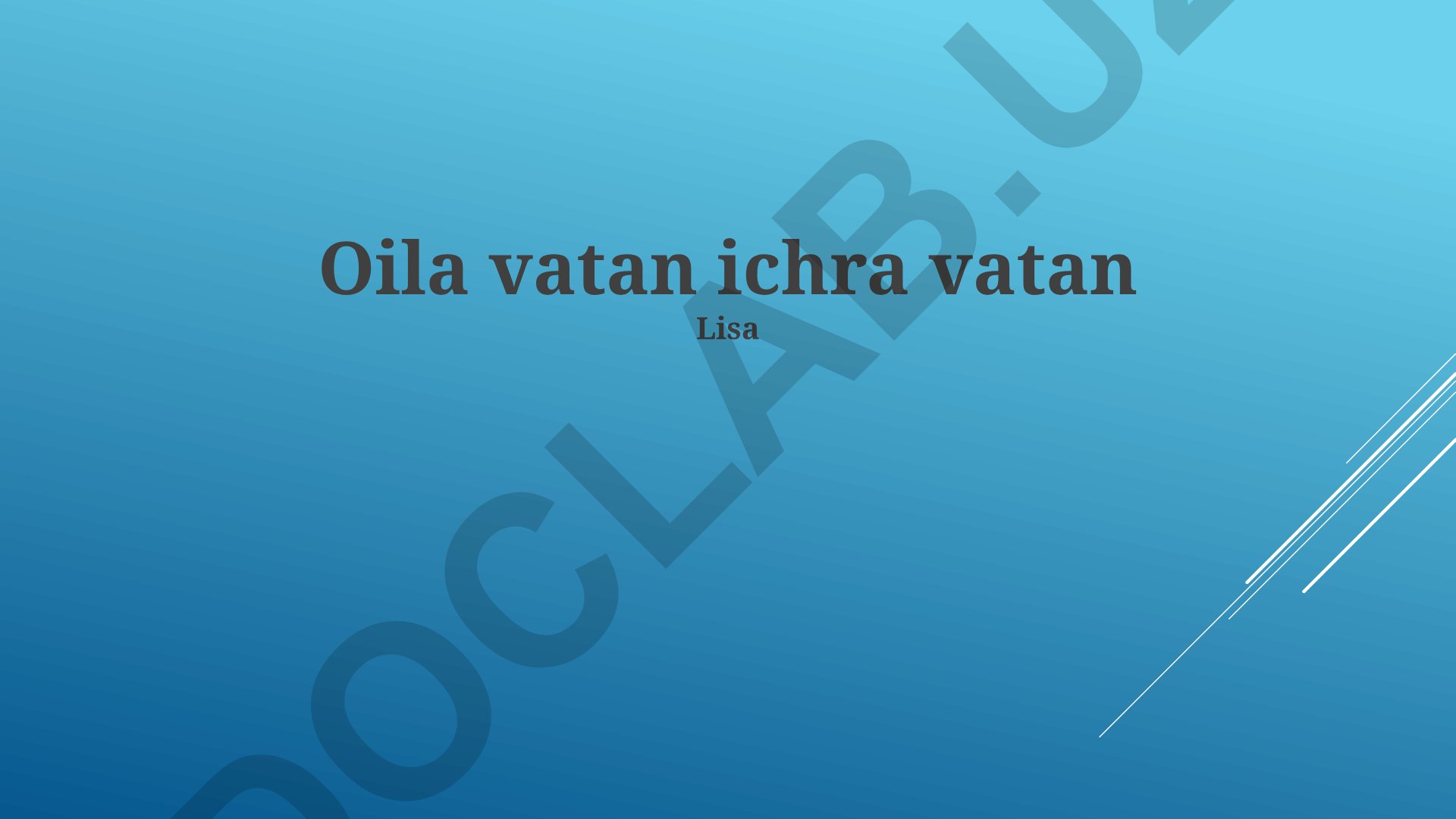 Oila vatan ichra vatan
