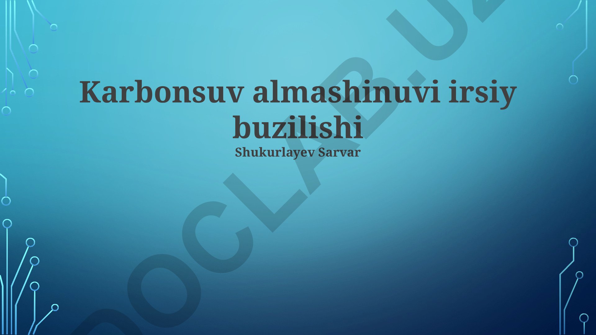 Karbonsuv almashinuvi irsiy buzilishi