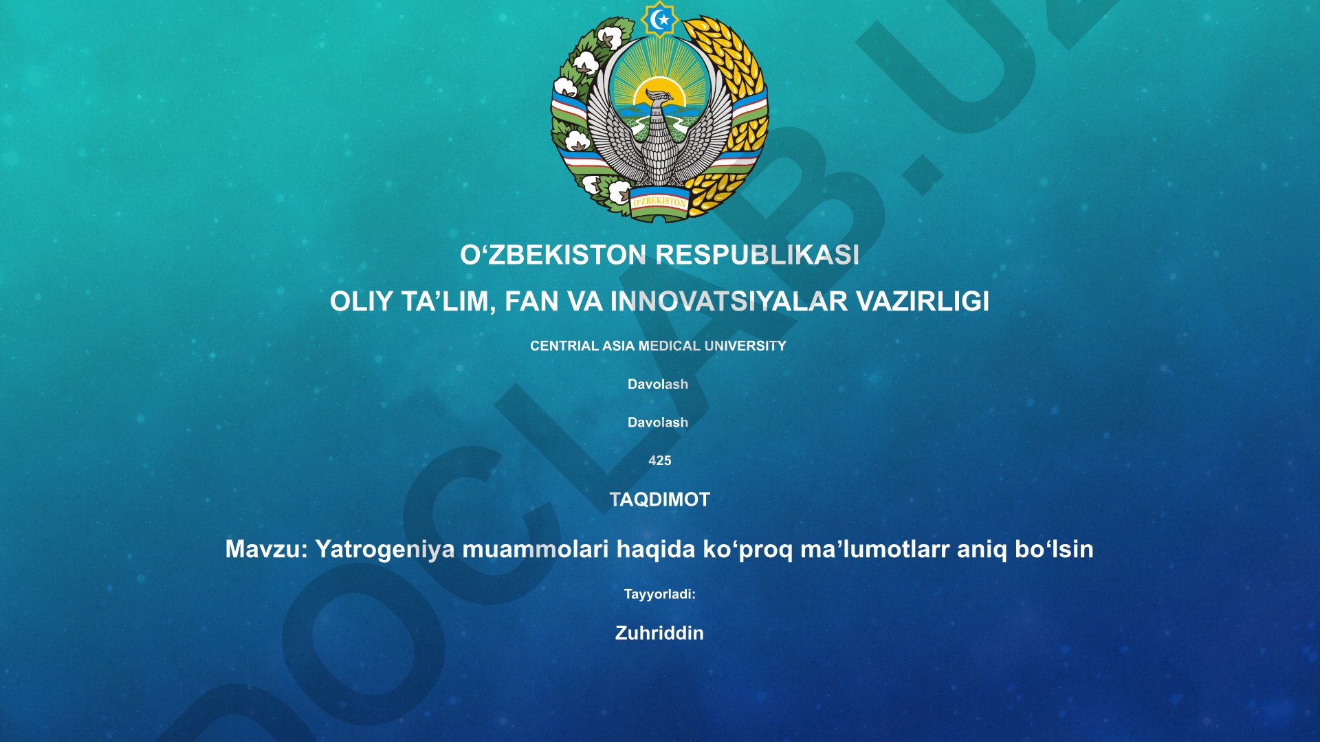 Yatrogeniya muammolari haqida ko'proq ma'lumotlarr aniq bo'lsin