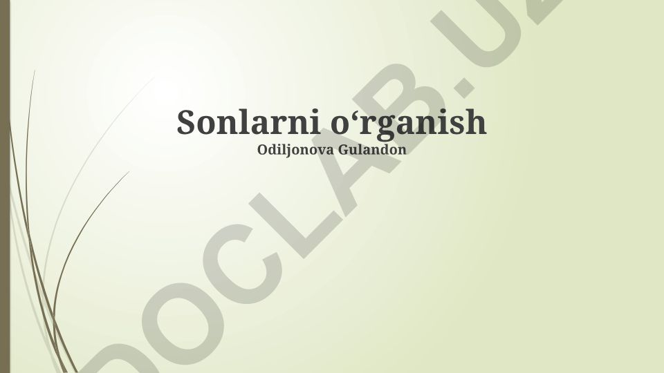 Sonlarni o'rganish