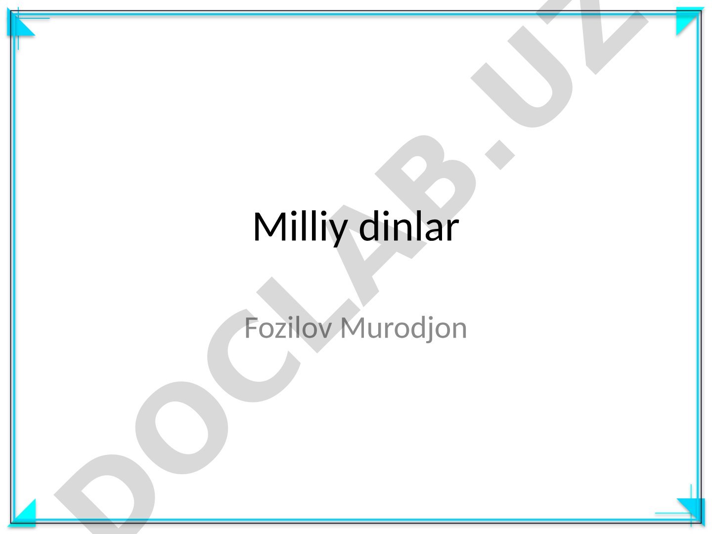 Milliy dinlar