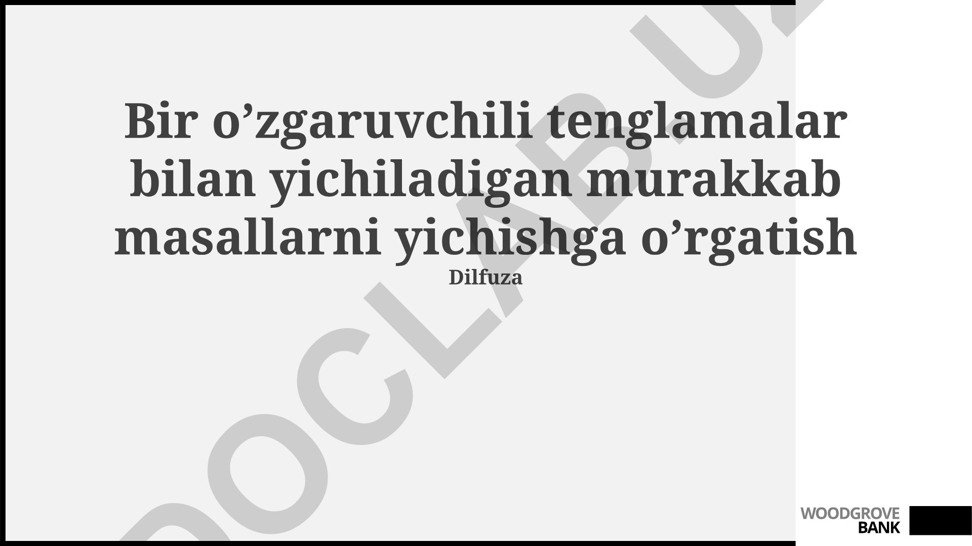Bir o'zgaruvchili tenglamalar bilan murakkab masalalarni yechish