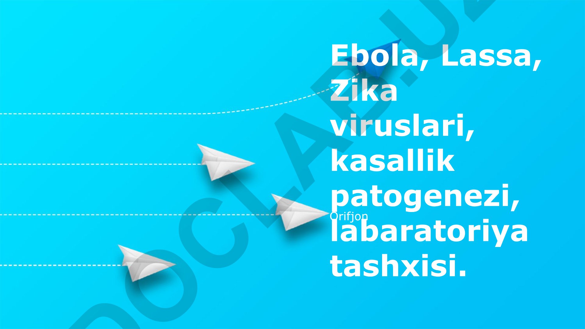 Ebola, Lassa va Zika viruslarining patogenezi va laboratoriya diagnostikasi