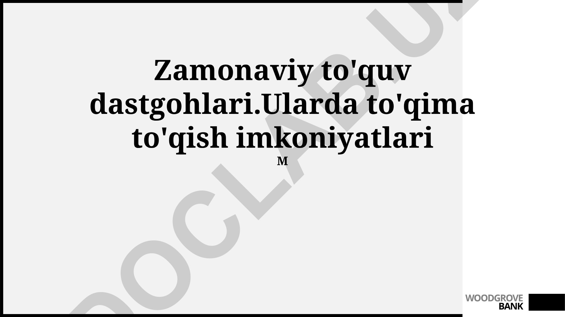 Zamonaviy to'quv dastgohlari va to'qima to'qish imkoniyatlari