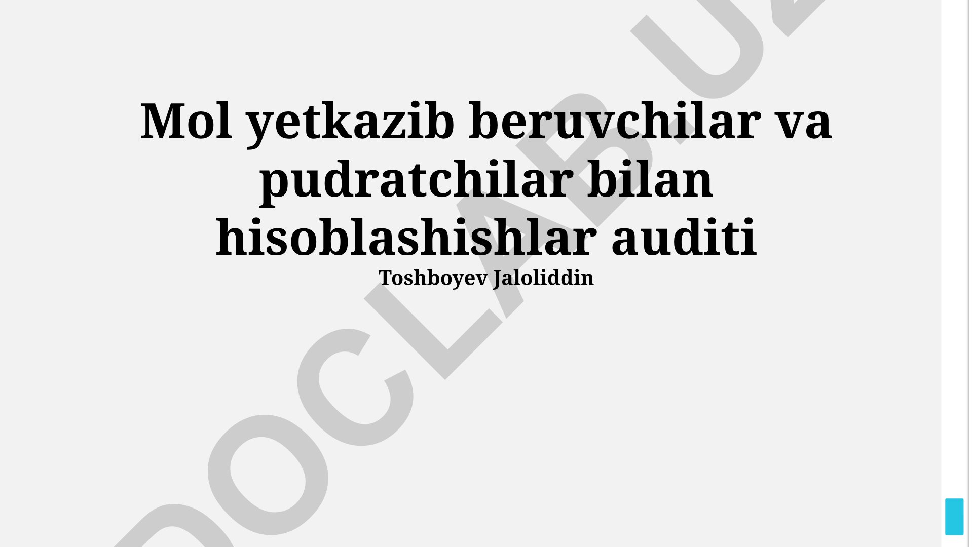 Yetkazib beruvchilar va pudratchilar bilan hisoblashishlar auditi