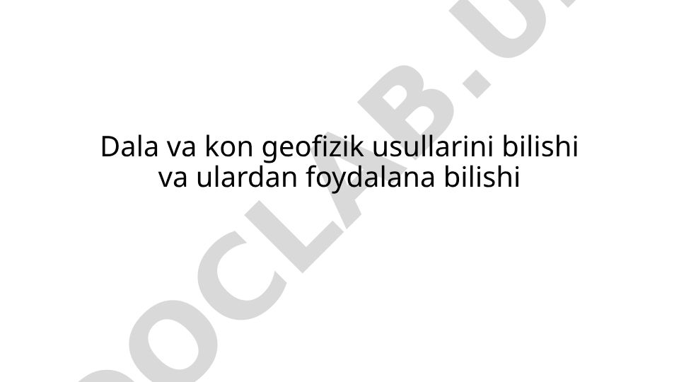Dala va kon geofizik usullari krossvordi
