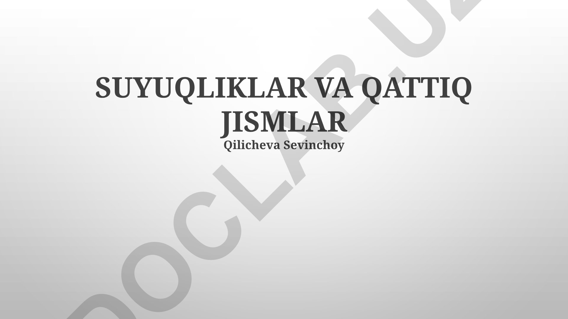 Suyuqliklar va qattiq jismlarning xossalari va qo'llanilishi