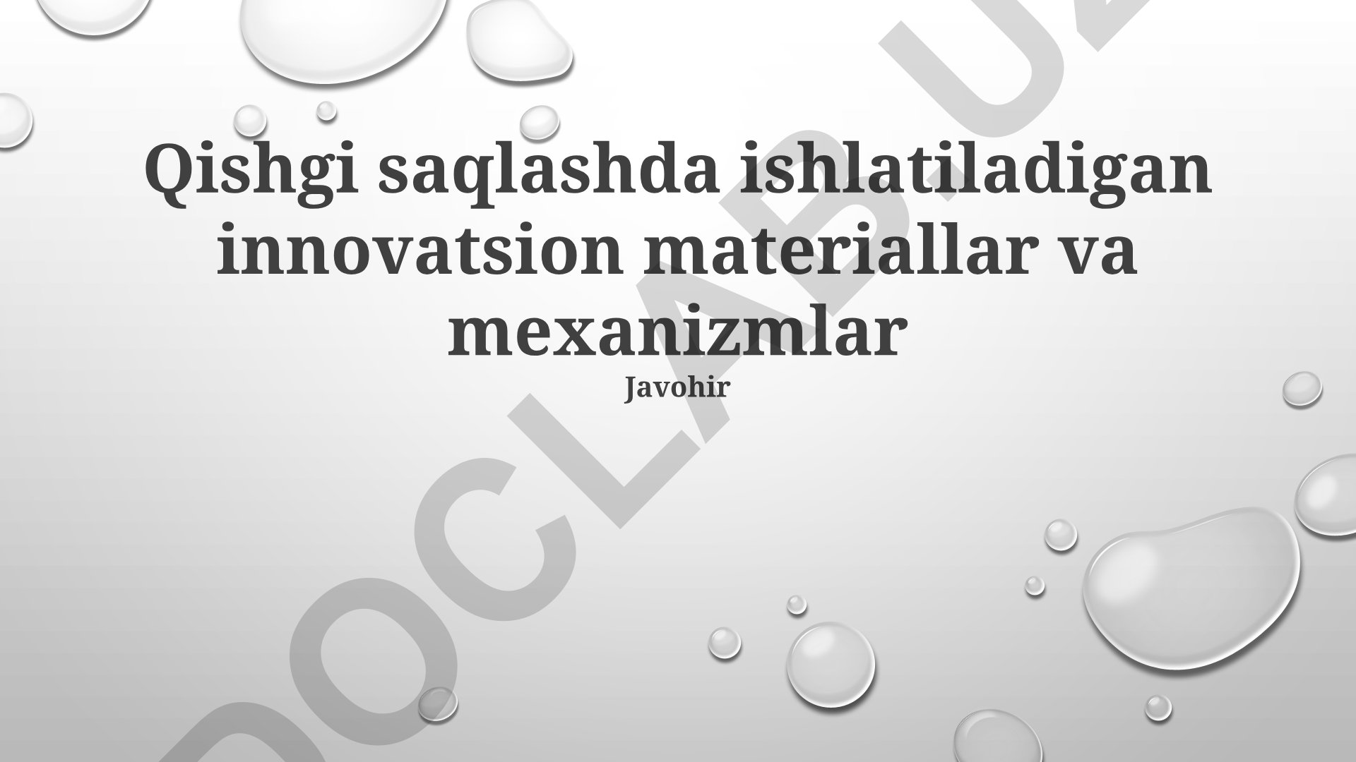 Qishgi saqlashda ishlatiladigan innovatsion materiallar va mexanizmlar