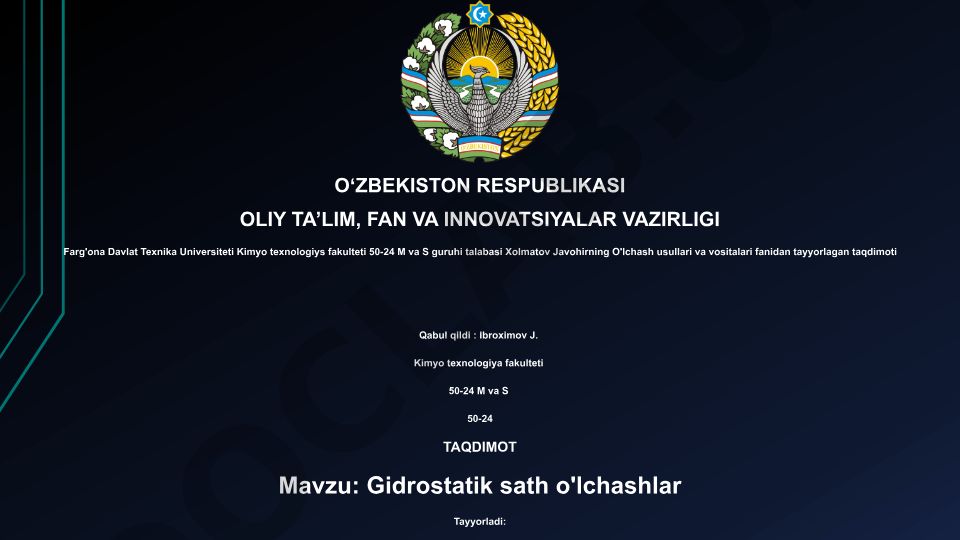 Gidrostatik sath o'lchashlar