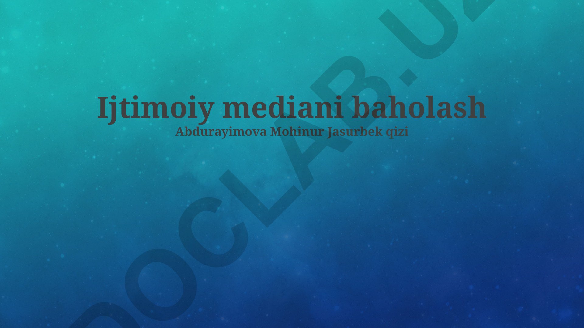 Ijtimoiy mediani baholash va strategiyasini yaxshilash