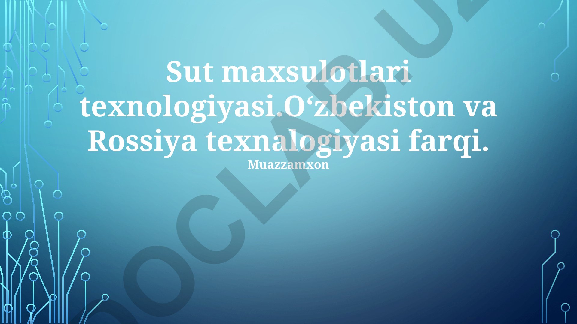 O'zbekiston va Rossiya sut mahsulotlari texnologiyalarini taqqoslash
