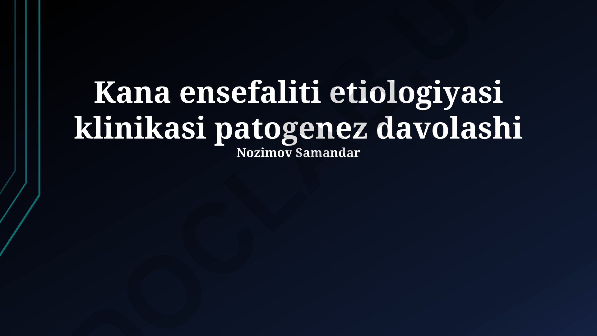 Kana ensefaliti etiologiyasi, klinikasi, patogenezi va davolashi