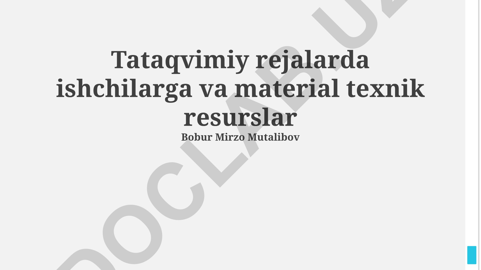 Ishchi kuch va material resurslarini rejalashtirish