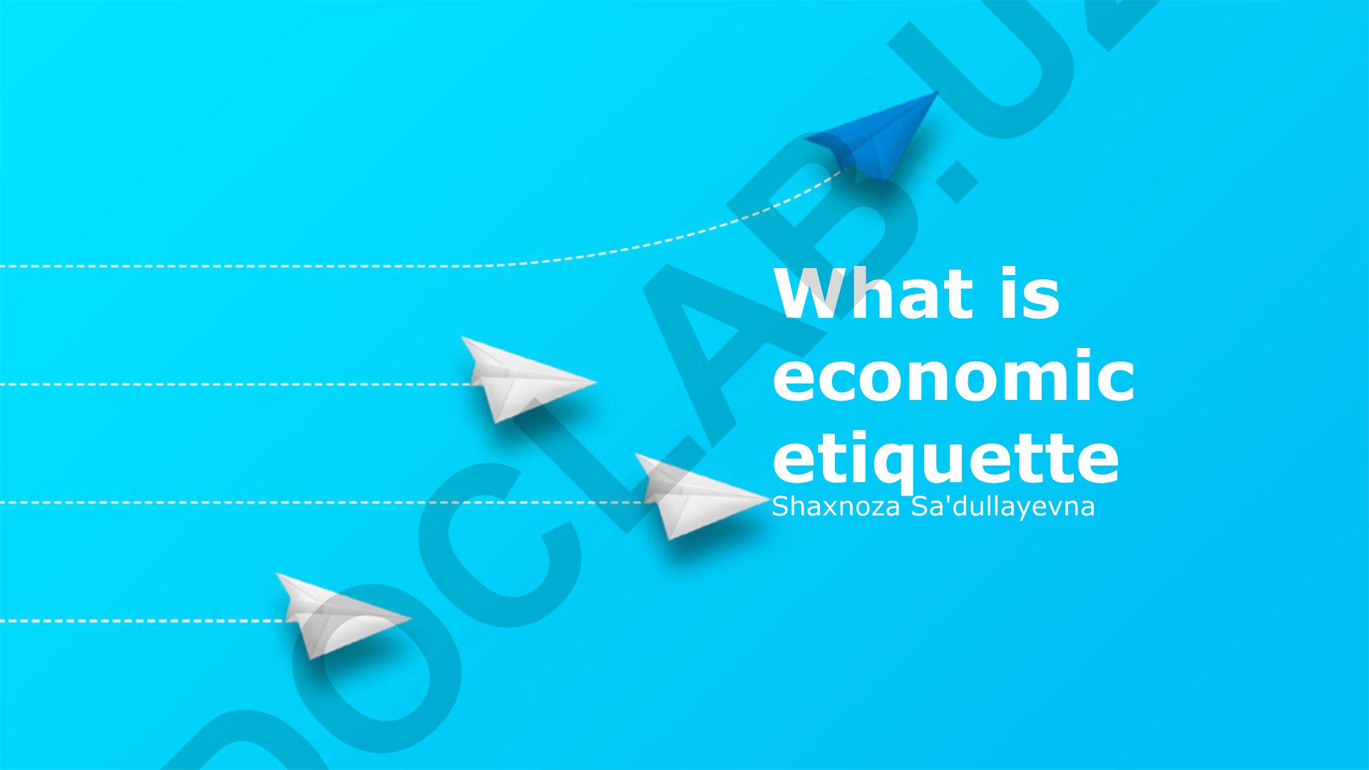 What is economic etiquette