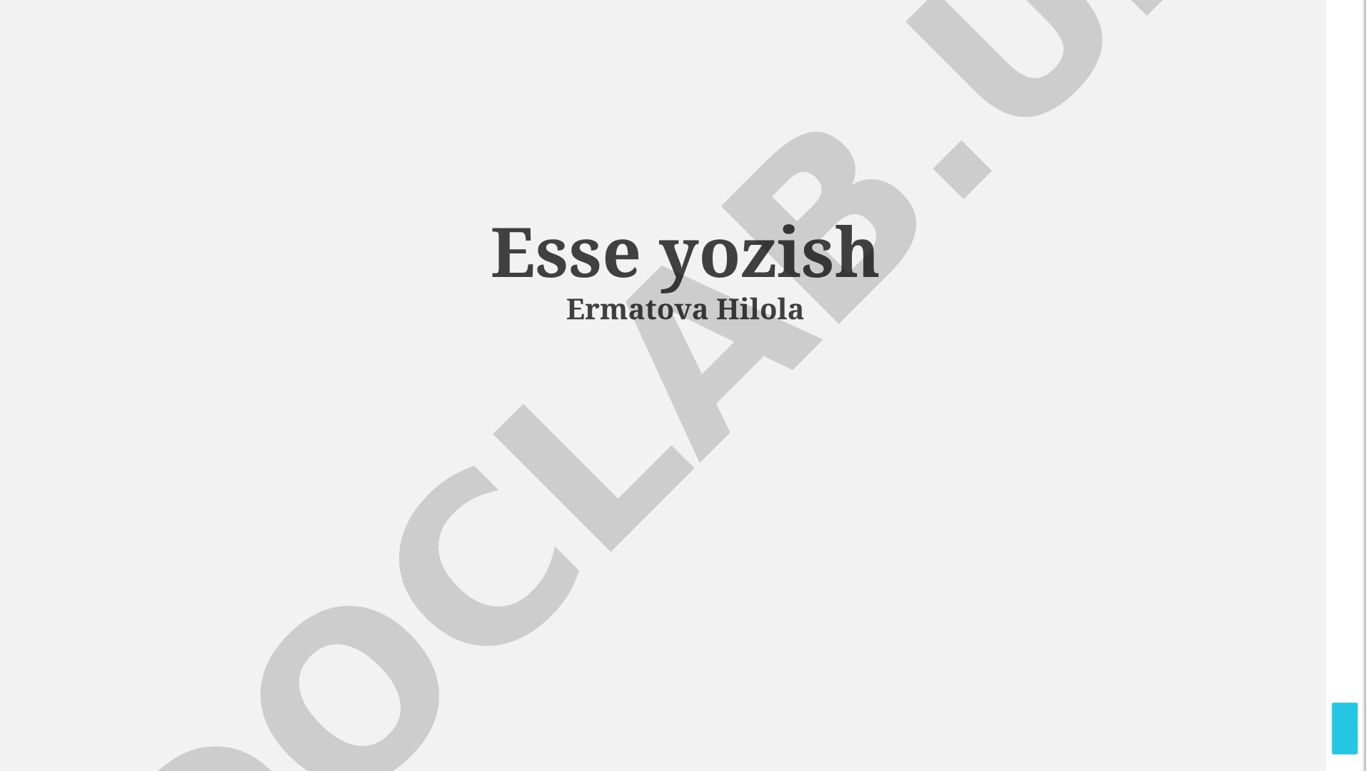 Esse yozish tuzilishi va rejalashtirish