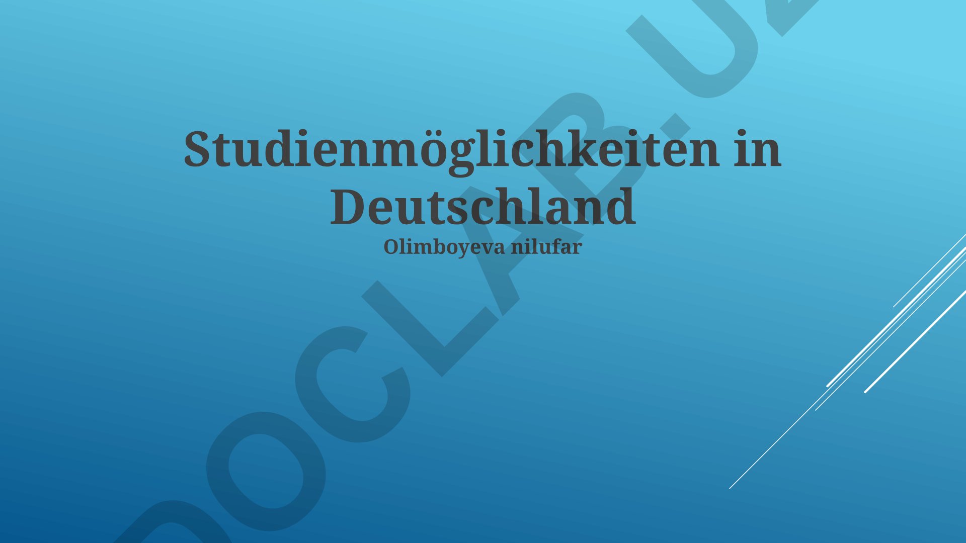 Germaniyada o'qish imkoniyatlari va moliyalashtirish