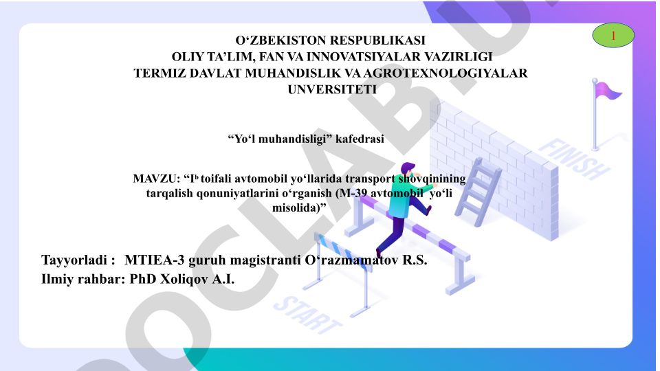 Ib toifali avtomobil yo‘llarida transport shovqinining tarqalish qonuniyatlarini o‘rganish (M-39 avtomobil yo‘li misolida)