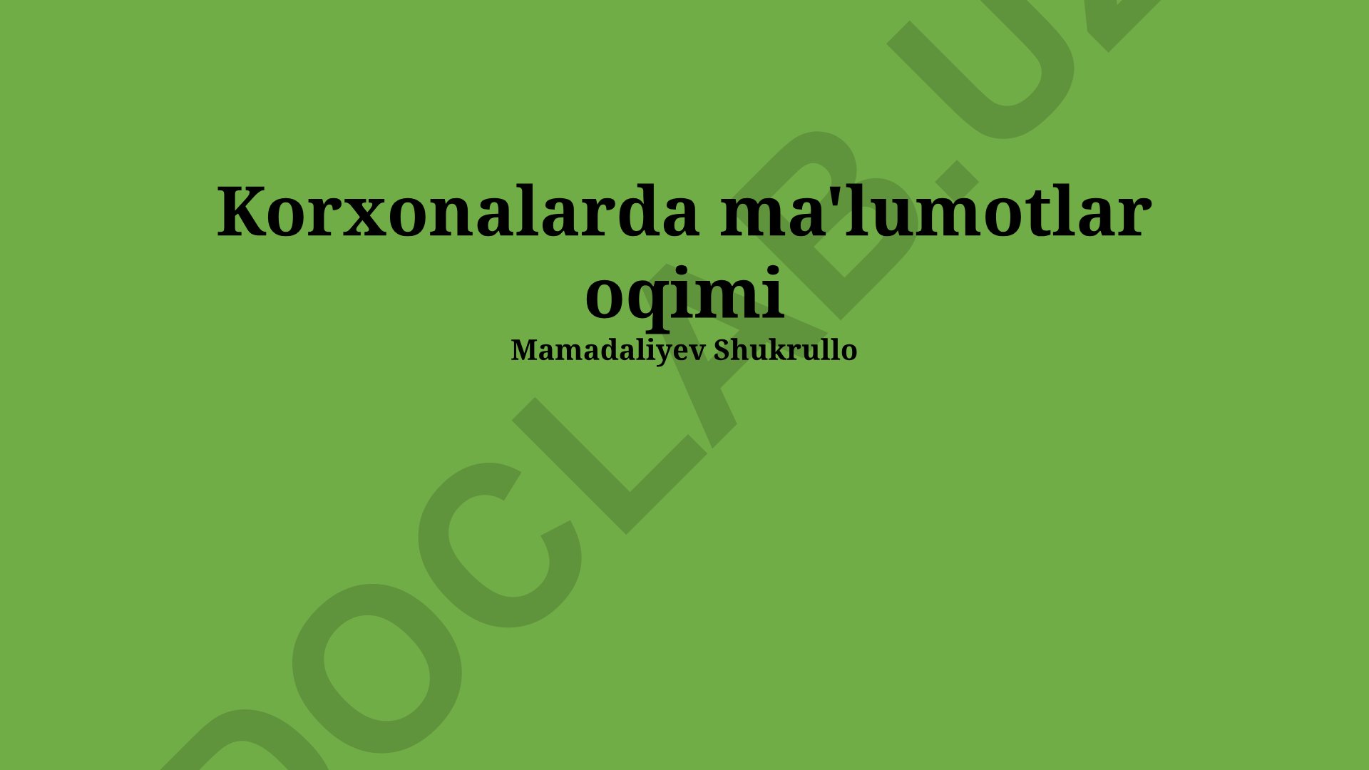 Korxonalarda ma'lumotlar oqimi va xavfsizligi