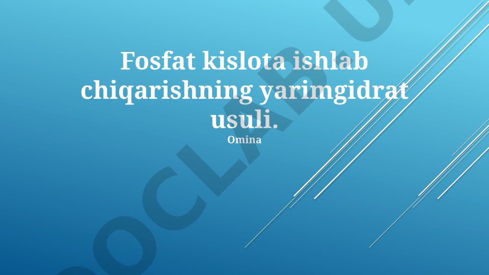Fosfat kislota ishlab chiqarishning yarimgidrat usuli